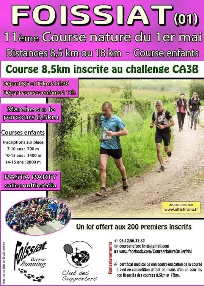 Courses nature du 1er mai Foissiat 2024 Inscription Résultats