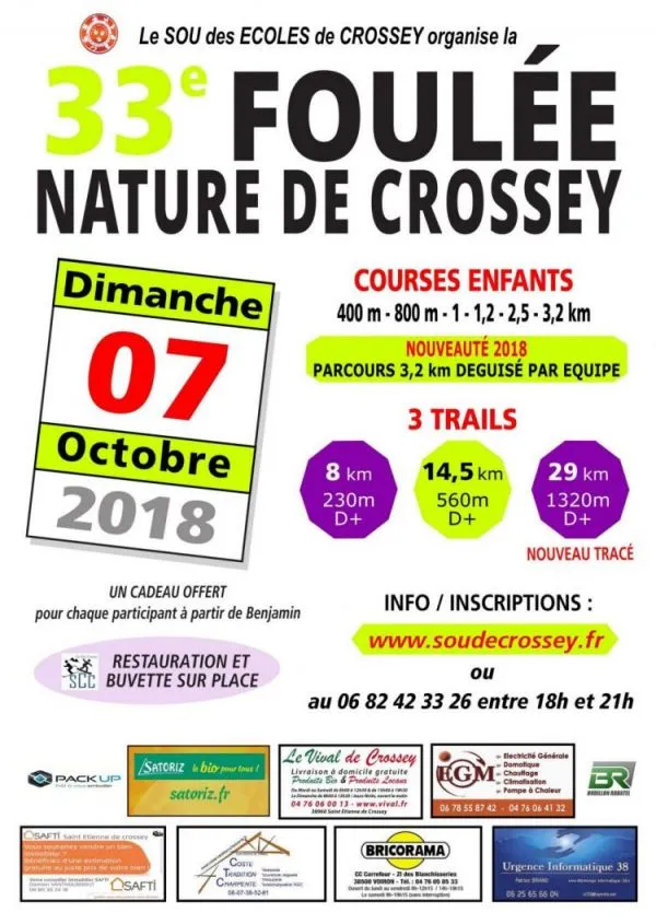 Foulées nature de Crossey 2025 Inscription Résultats