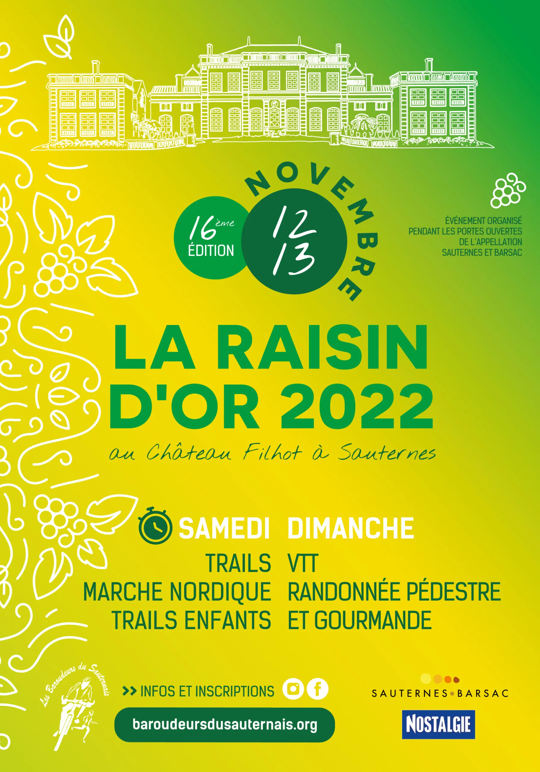 La Raisin d’or en Sauternais 2024 Inscription Résultats