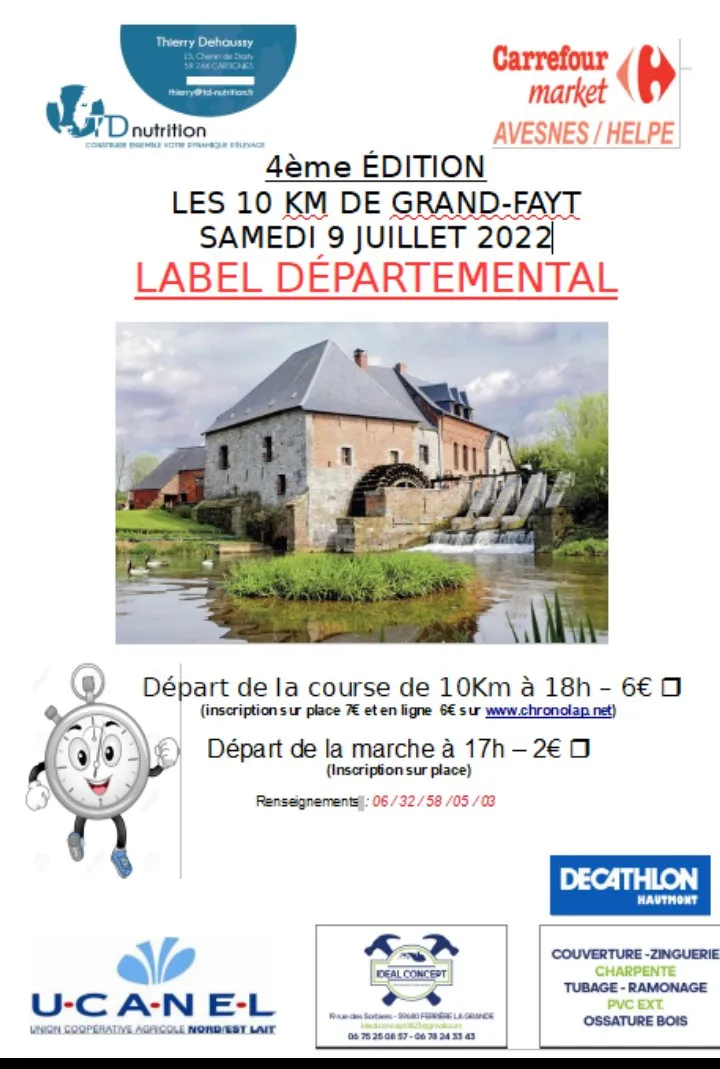 Les 10 km de Grand-Fayt 2024 Inscription Résultats