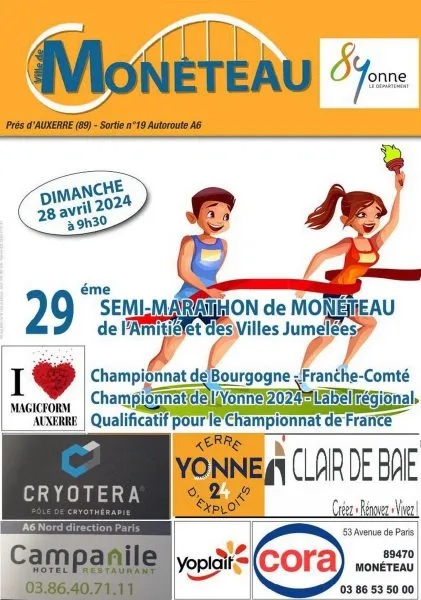 Semi-marathon de Monéteau 2024 Inscription Résultats