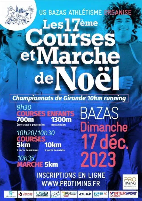 Les Courses et marche de Noël – Bazas 2024 Inscription Résultats