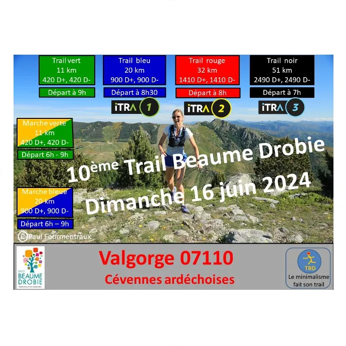 Trail Beaume Drobie 2024 Inscription Résultats