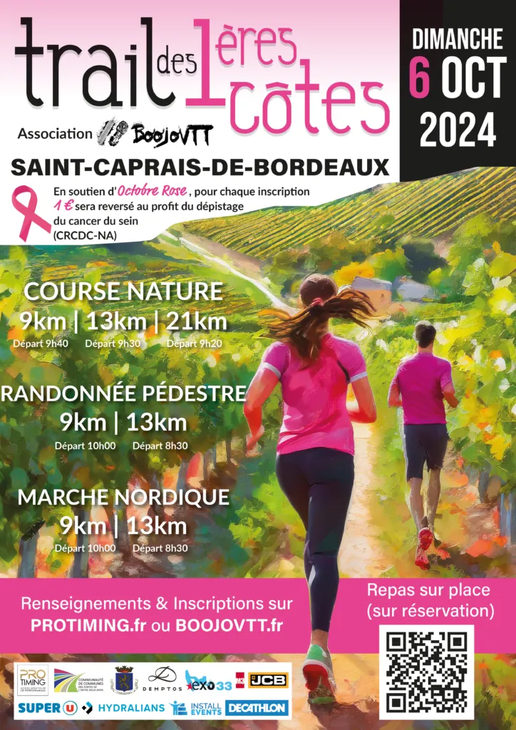 Trail des 1ères Côtes – Saint Caprais de Bordeaux 2025 Inscription Résultats