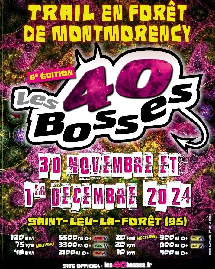 Trail les 40 bosses 2024 Inscription Résultats