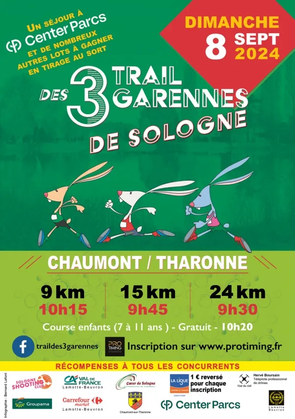 Trail des 3 Garennes de Sologne 2024 Inscription Résultats