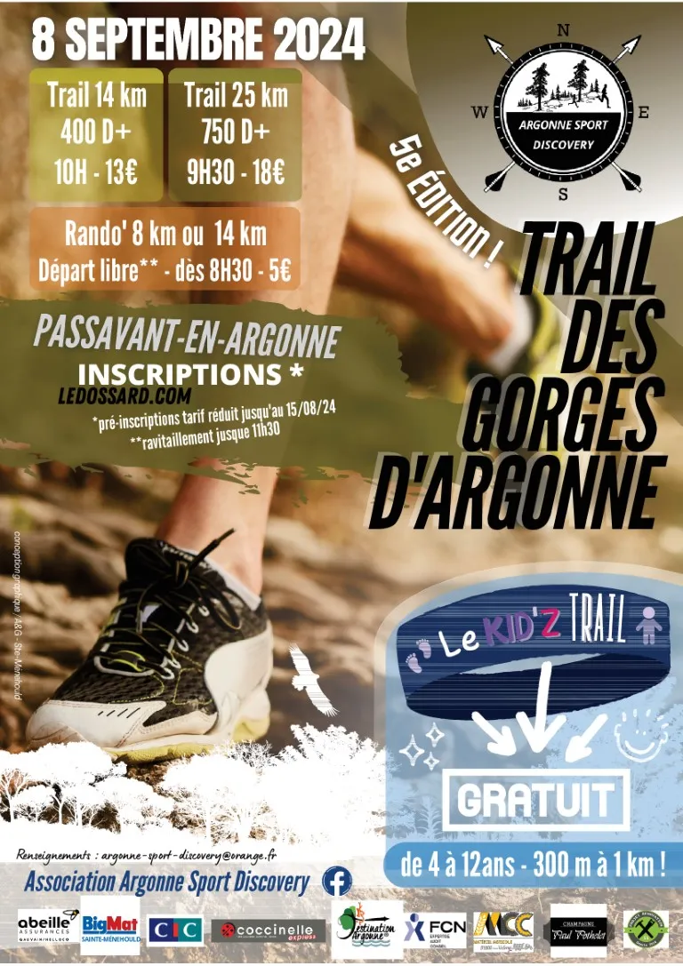 Trail des Gorges d’Argonne  2024 Inscription Résultats