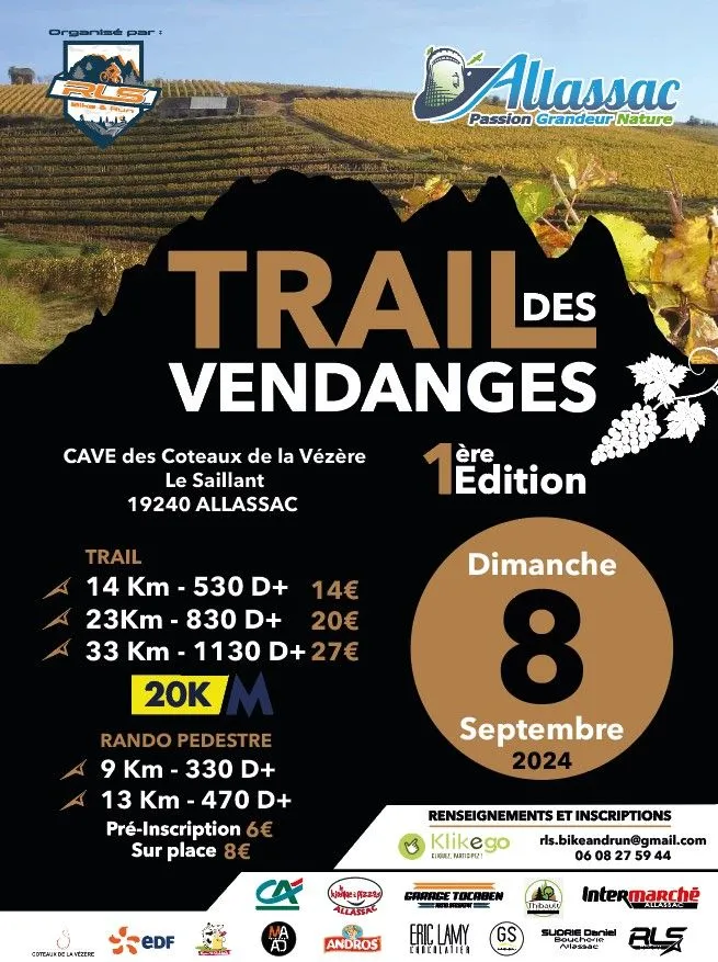 Trail des Vendanges – Allassac 2025 Inscription Résultats