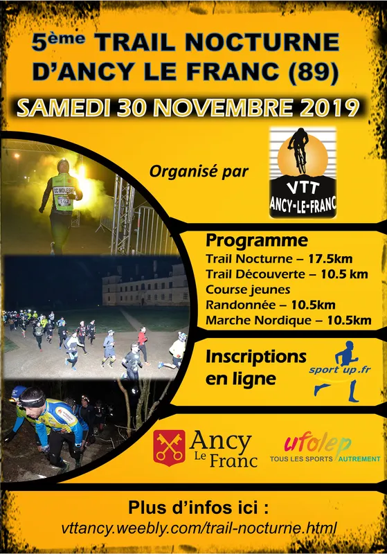 Trail nocturne d’Ancy le Franc 2024 Inscription Résultats