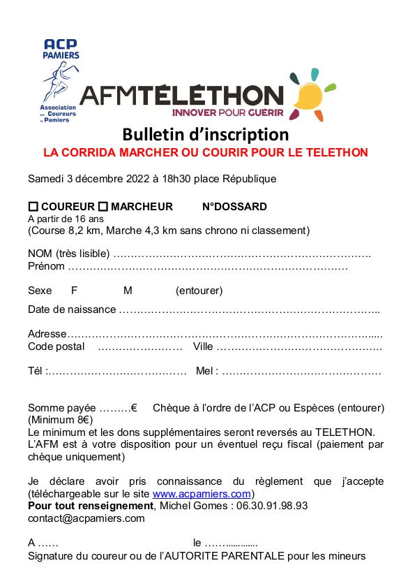 Corrida de Pamiers 2024 Inscription Résultats