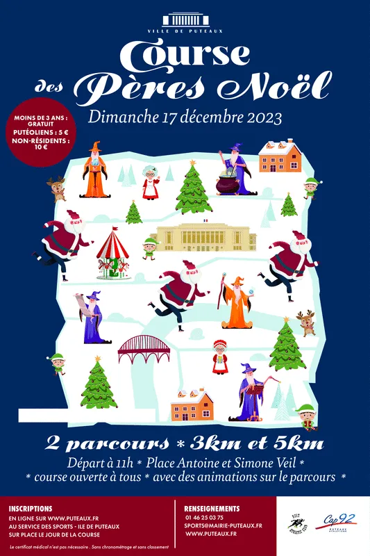 Course des pères noël – Puteaux 2024 Inscription Résultats