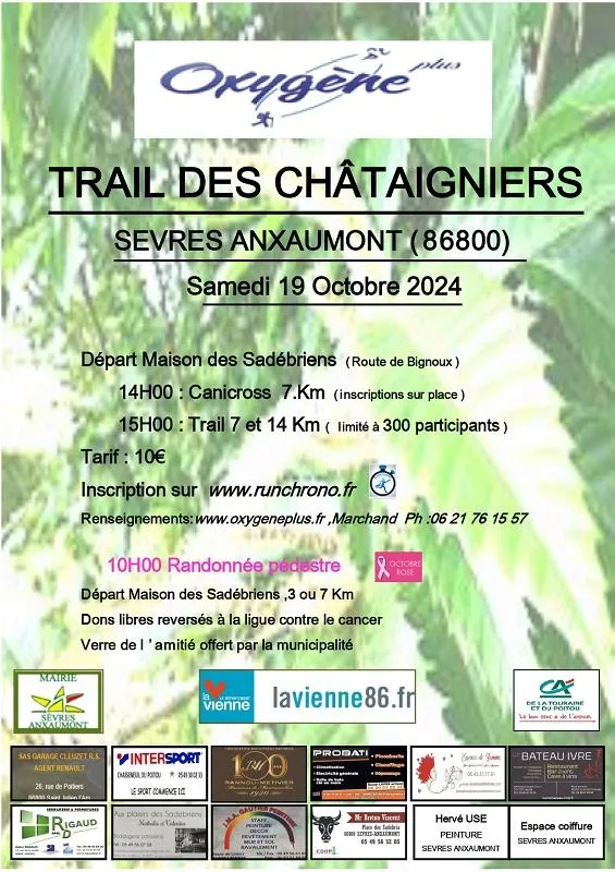 Trail des Châtaigniers – Sevres Anxaumont 2024 Inscription Résultats