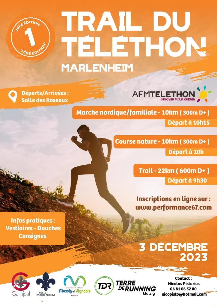 Trail du Téléthon de Marlenheim 2024 Inscription Résultats