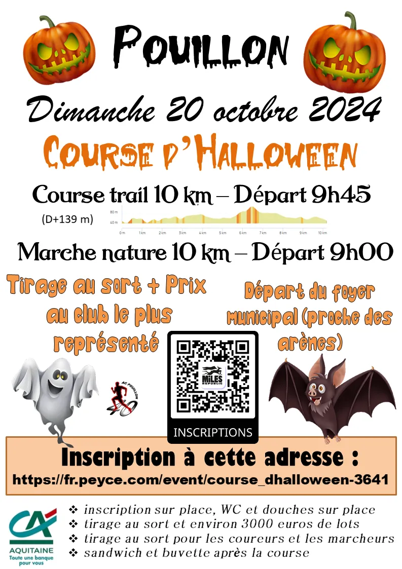 Trail Halloween – Pouillon 2024 Inscription Résultats