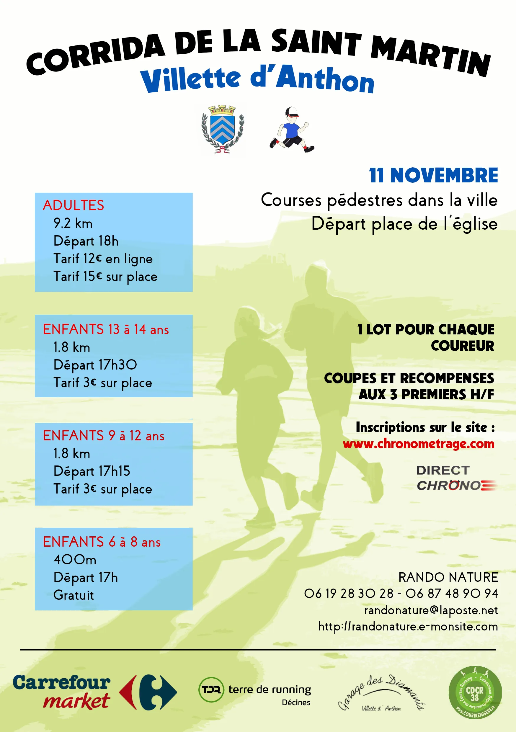 Corrida de la Saint Martin – Villette d’Anthon 2025 Inscription Résultats