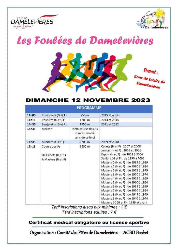 Foulées de Damelevières 2024 Inscription Résultats