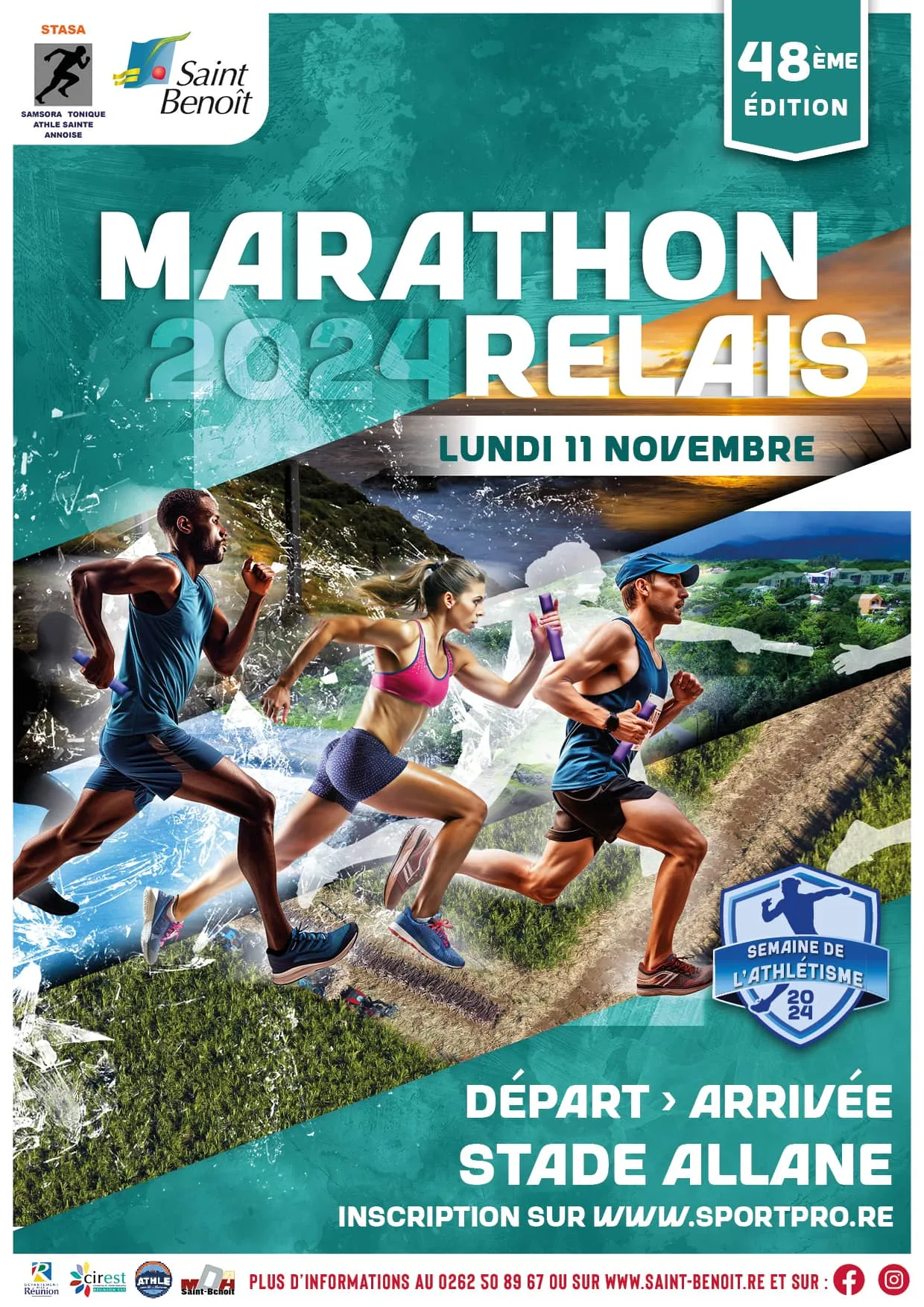 Relais marathon de Saint Benoit 2024 Inscription Résultats