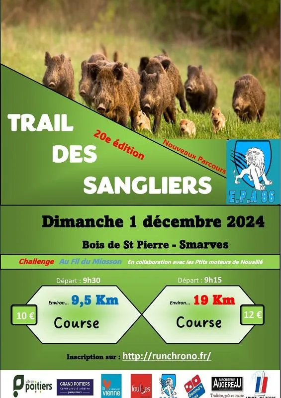 Trail des Sangliers – Poitiers 2024 Inscription Résultats