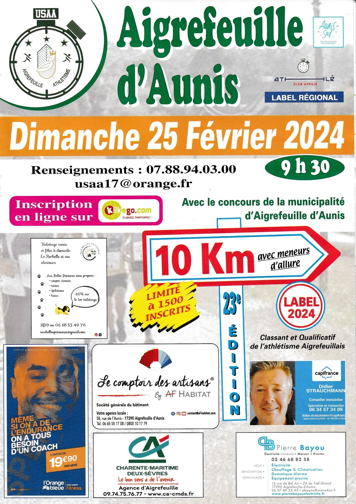 10 km de l’Athlètisme Aigrefeuillais 2025 Inscription Résultats