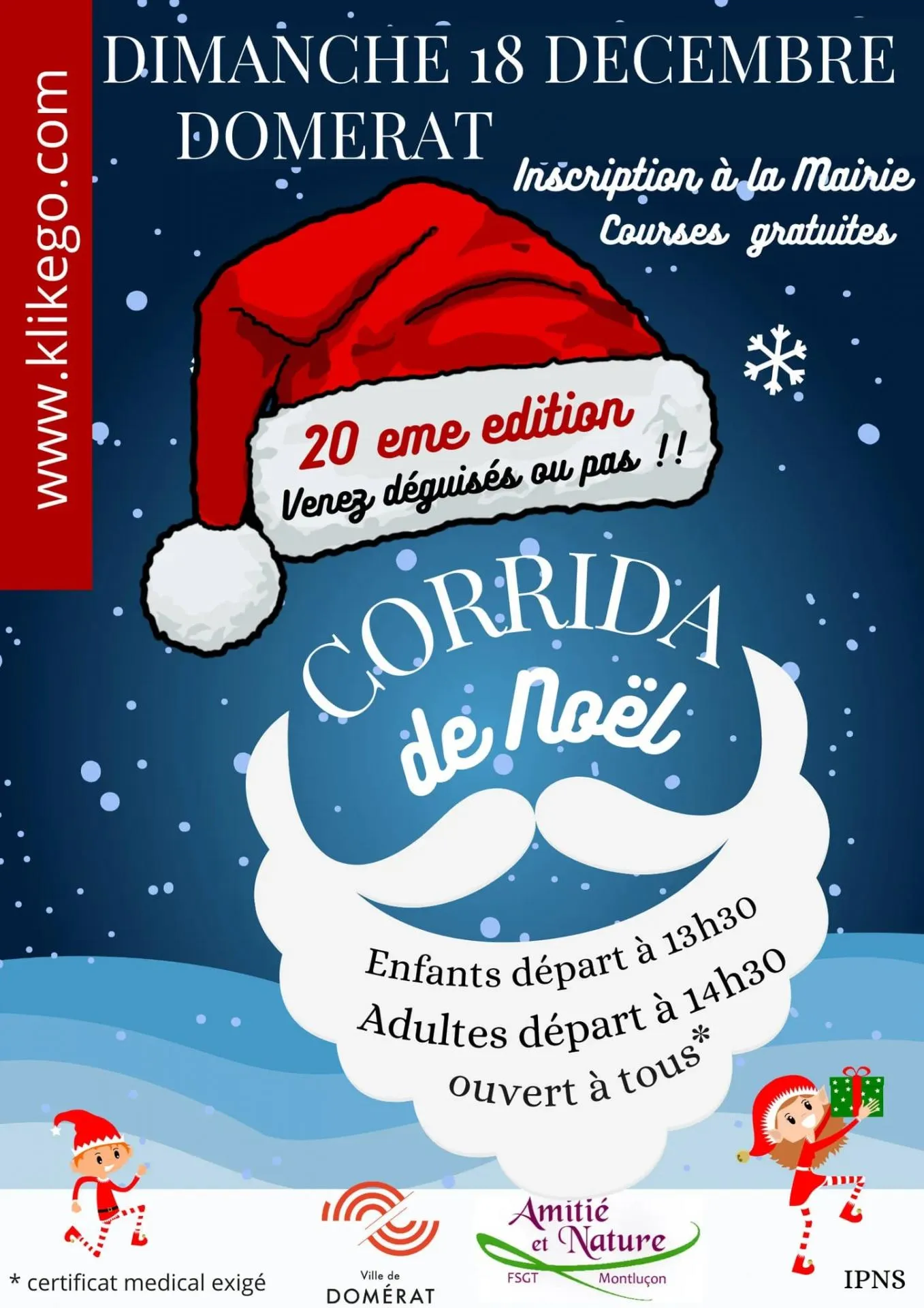 Corrida de Noël – Domerat 2024 Inscription Résultats