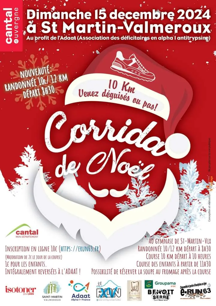 Corrida de noël Saint Martin Valmeroux 2025 Inscription Résultats