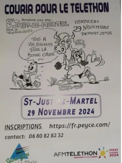 Courir pour le Téléthon – Saint Just le Martel 2024 Inscription Résultats