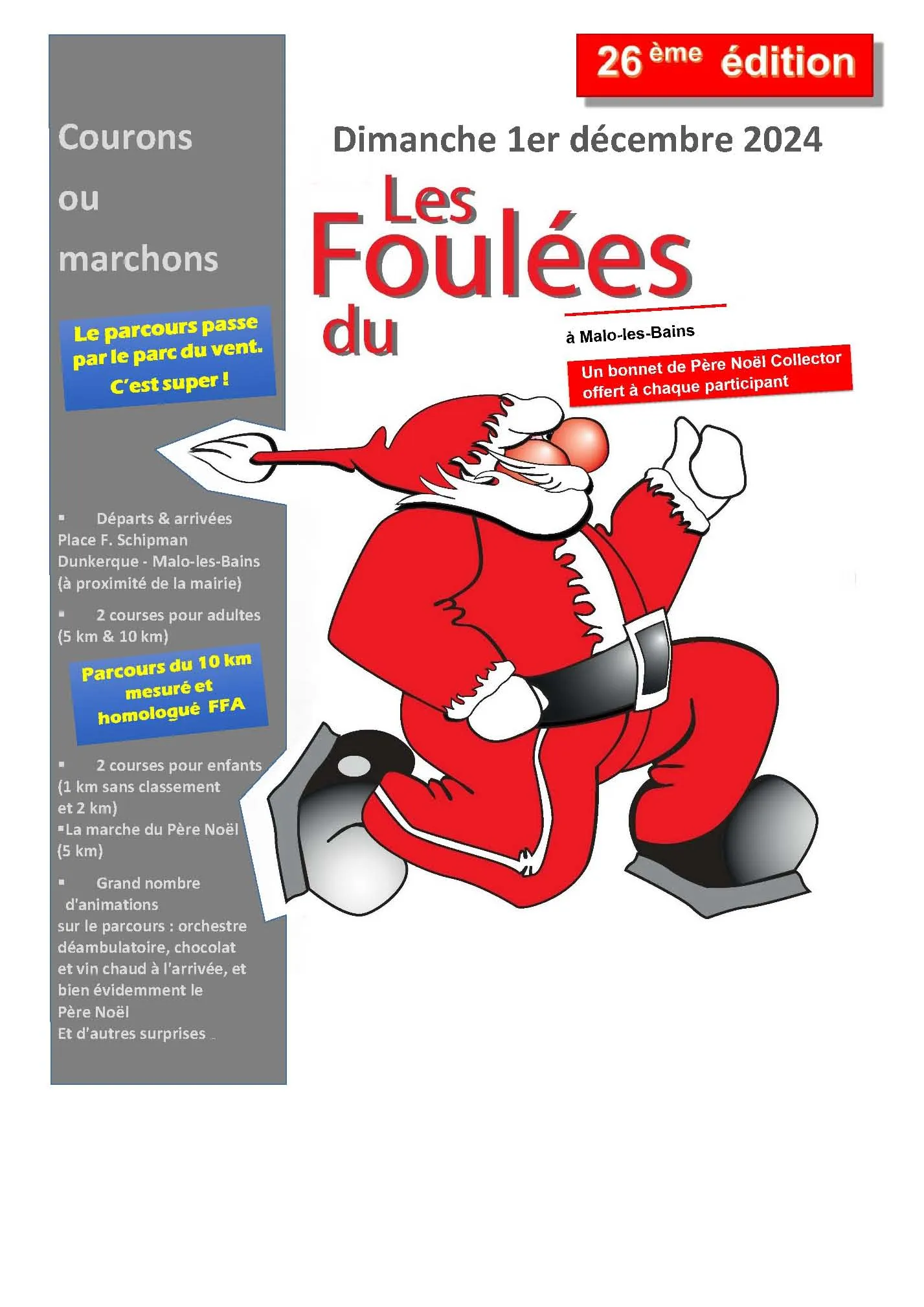 Foulées du Père Noël à Malo 2024 Inscription Résultats