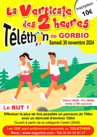 La Verticale des 2 heures du Téléthon de Gorbio 2024 Inscription Résultats