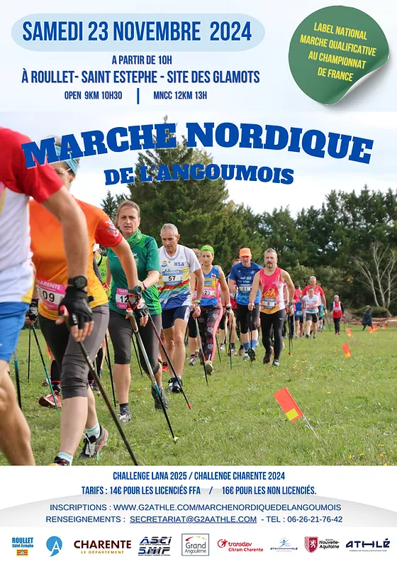 Marche nordique de l’Angoumois 2024 Inscription Résultats