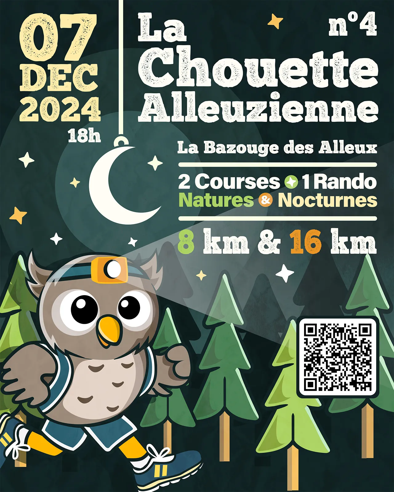 Trail nocturne la Chouette Alleuzienne 2024 Inscription Résultats