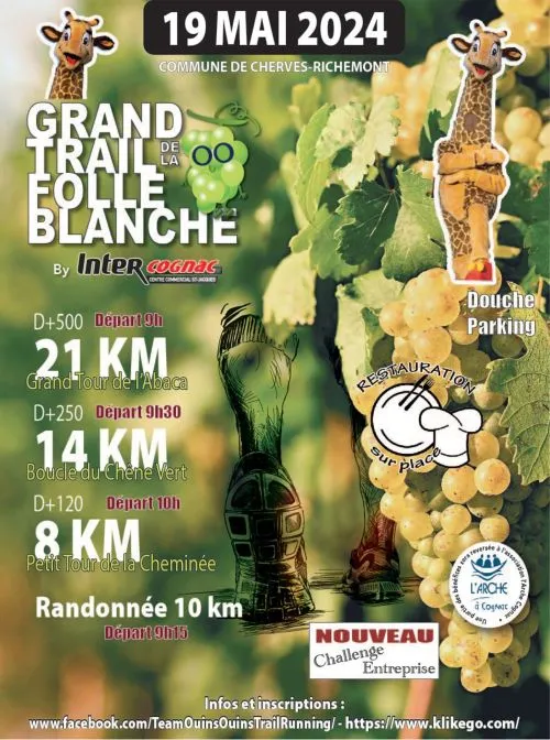 Grand trail de la Folle Blanche 2025 Inscription Résultats