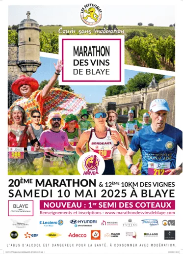 Marathon des Vins de Blaye et 10km des Vignes 2025 Inscription Résultats