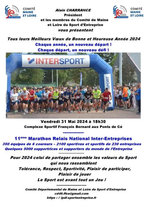 Marathon relais inter-entreprises Angers 2025 Inscription Résultats