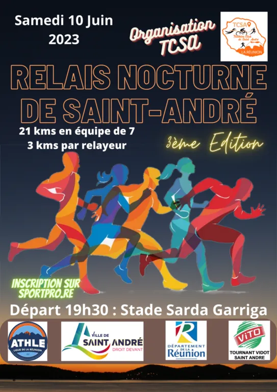 Relais nocturne de la ville de Saint André 2025 Inscription Résultats