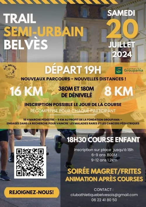 Trail semi urbain de Belvès 2025 Inscription Résultats