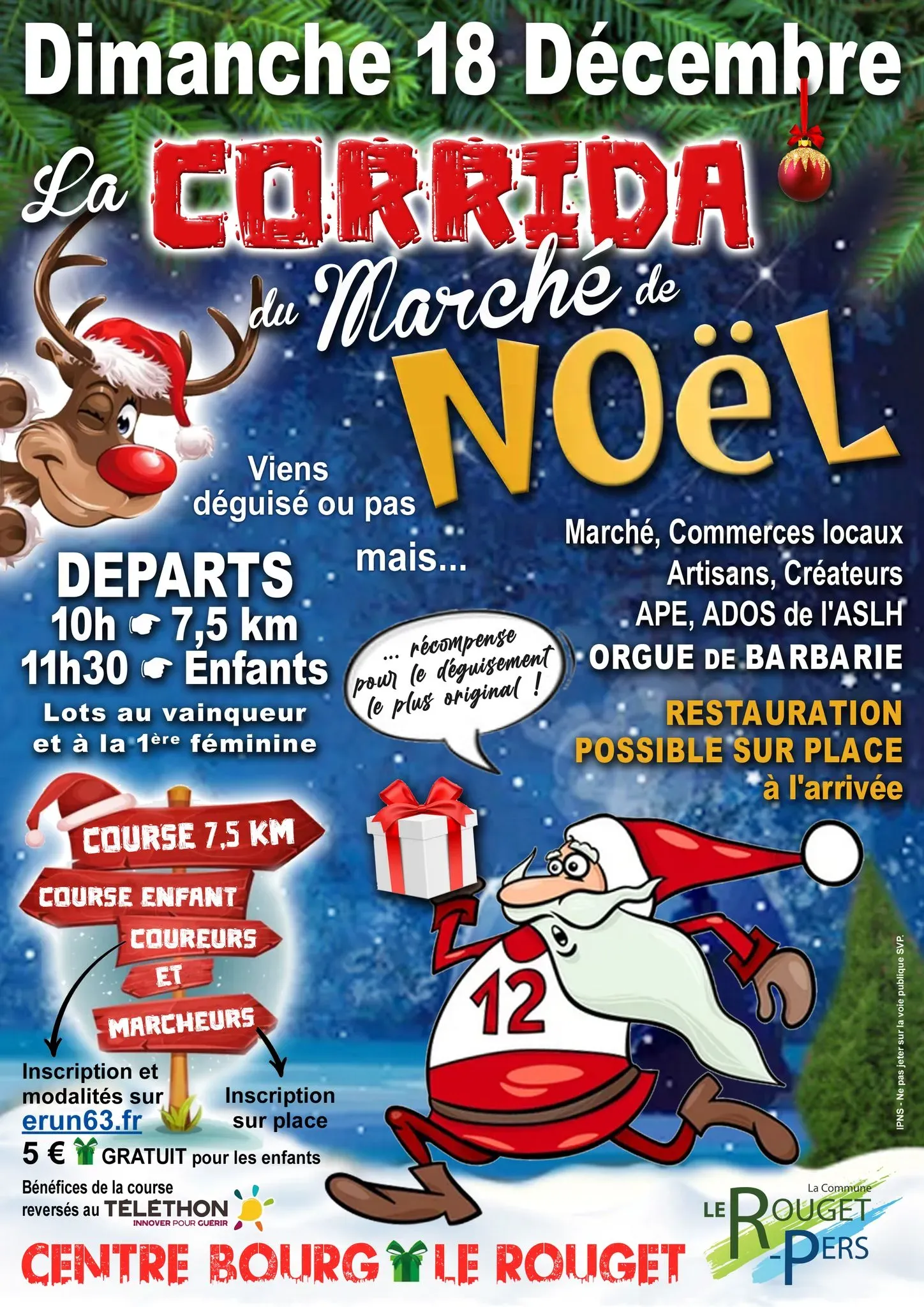 Corrida de noël – Le Rouget 2025 Inscription Résultats