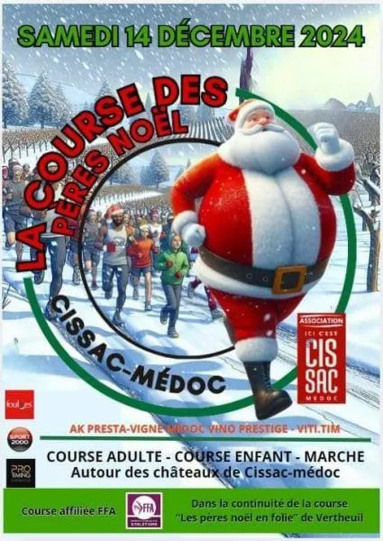 La course des Pères Noël Cissac Médoc 2025 Inscription Résultats