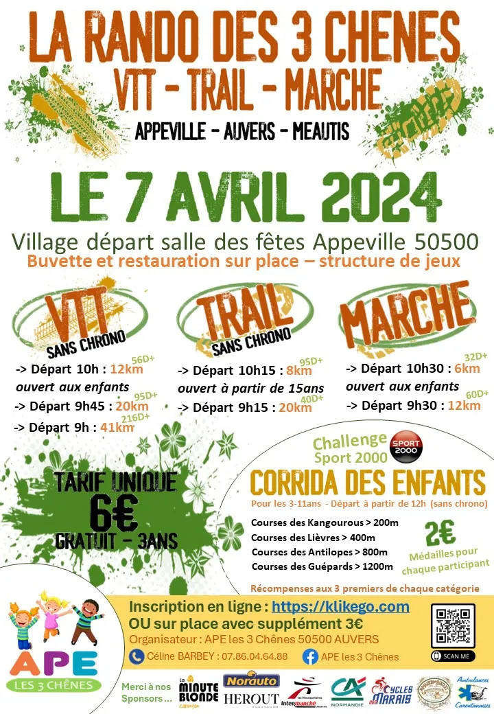 Rando des 3 chênes 2025 Inscription Résultats