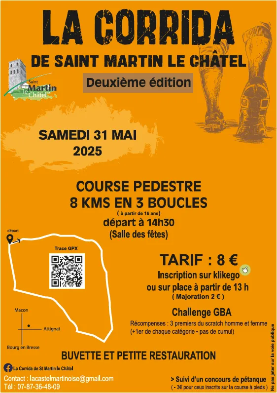 Corrida de Saint Martin le Châtel 2025 Inscription Résultats