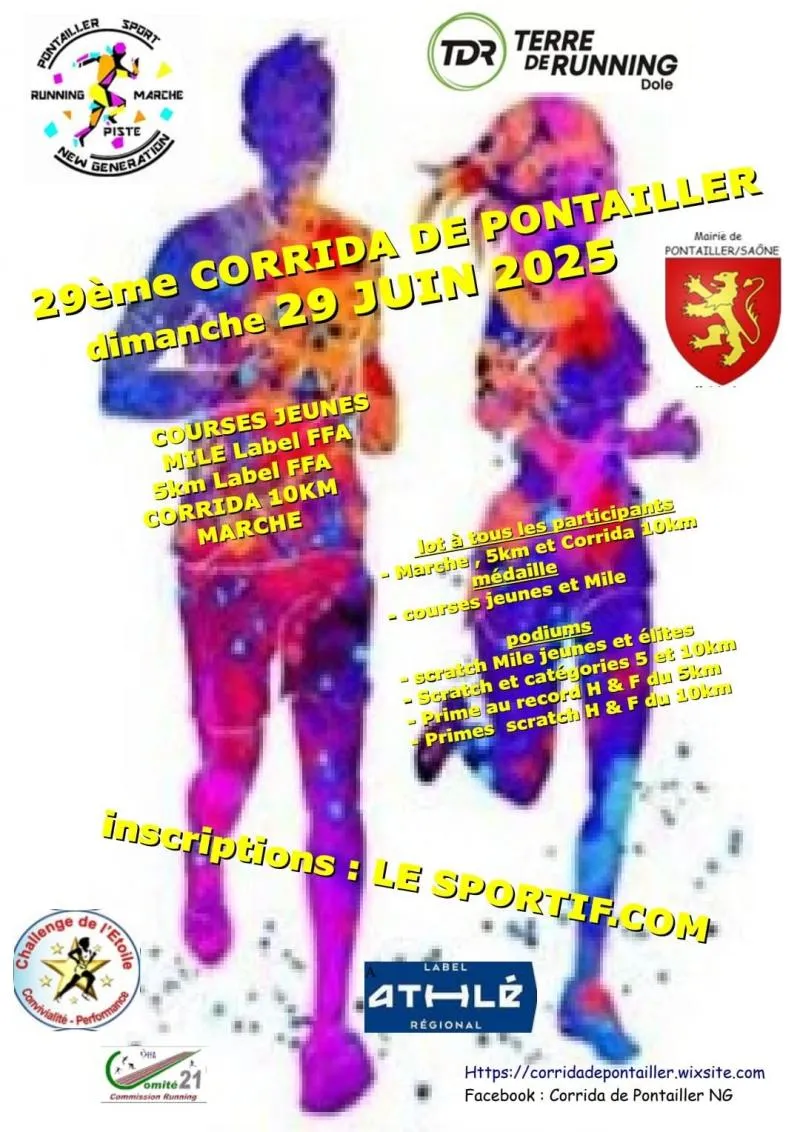 Corrida de Pontailler sur Saône 2025 Inscription Résultats