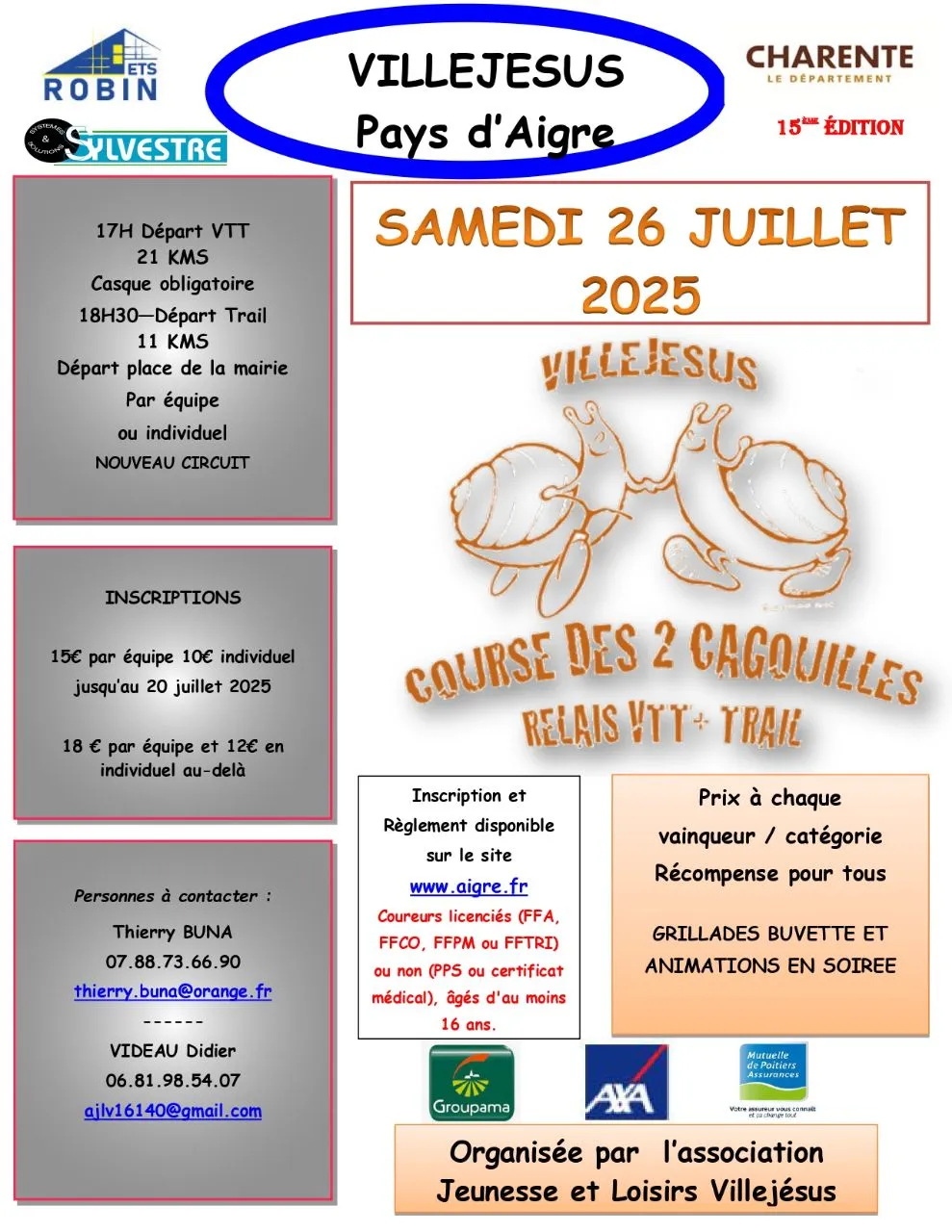 Course des deux Cagouilles 2025 Inscription Résultats