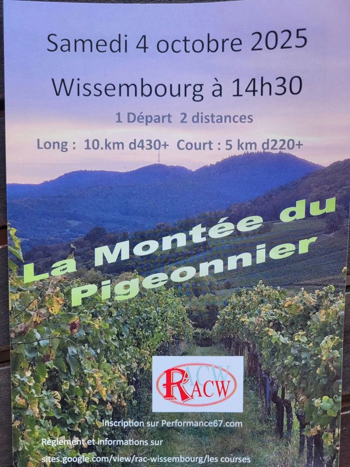affiche de la course