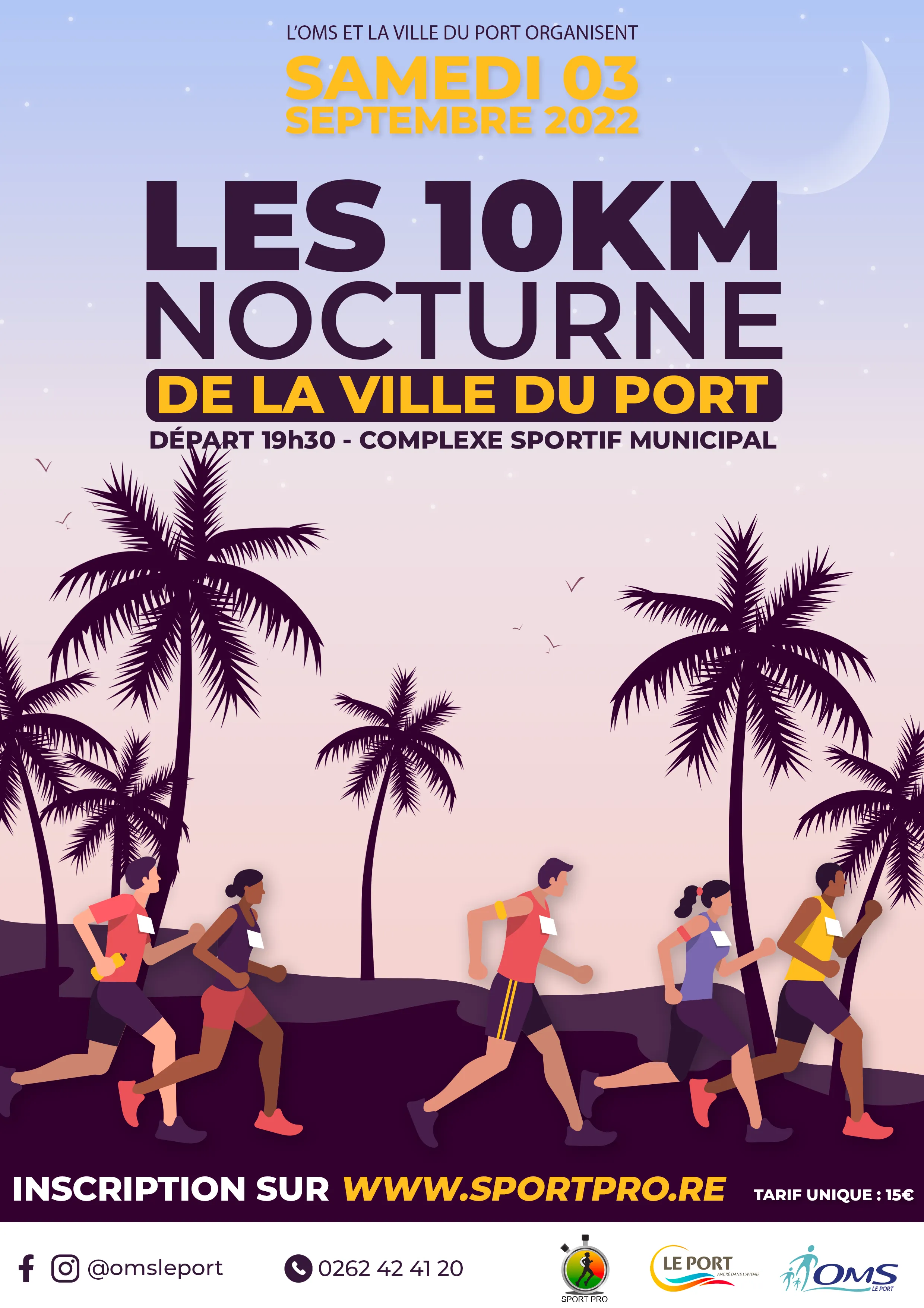 10 km en nocturne de ville du Port 2025 Inscription Résultats