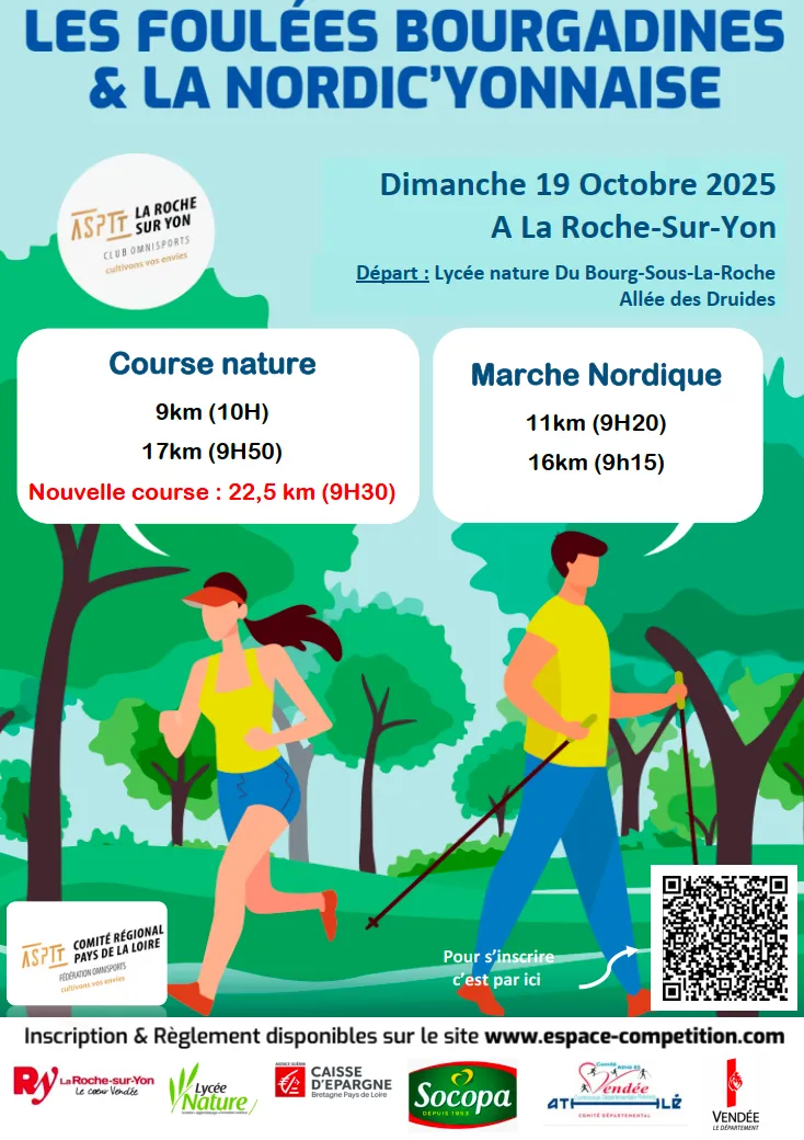 Foulées Bourgadines – la nordic yonnaise 2025 Inscription Résultats