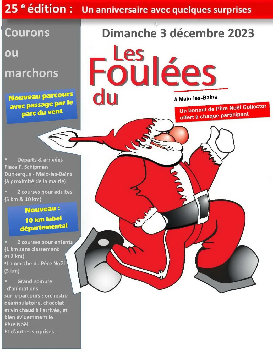 Foulées du Père Noël à Malo 2025 Inscription Résultats