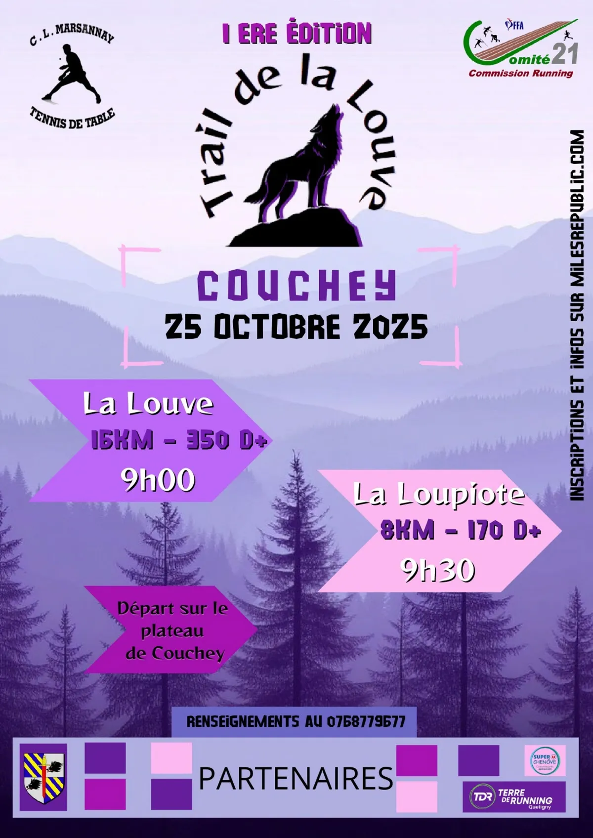 Trail de la Louve Couchey 2025 Inscription Résultats
