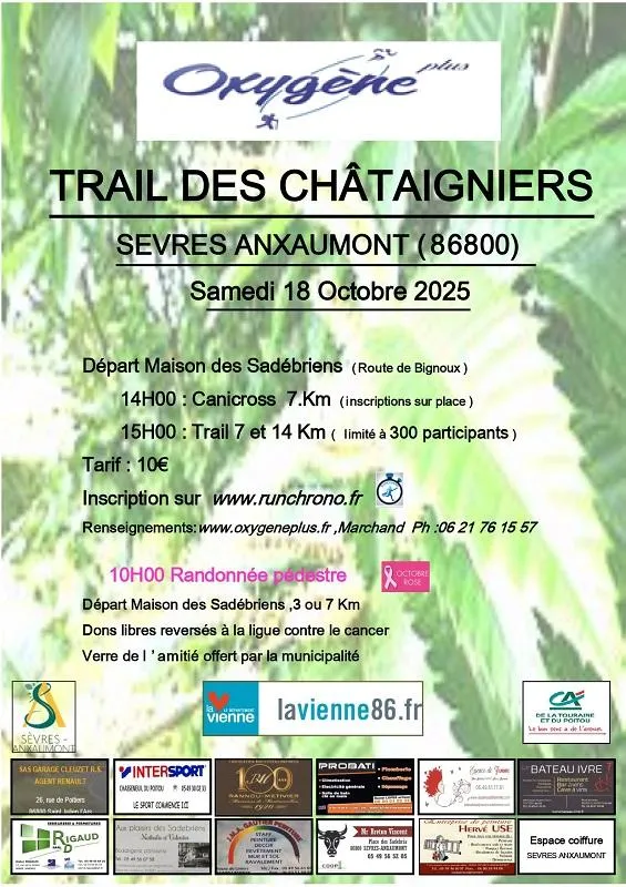 Trail des Châtaigniers – Sevres Anxaumont 2025 Inscription Résultats