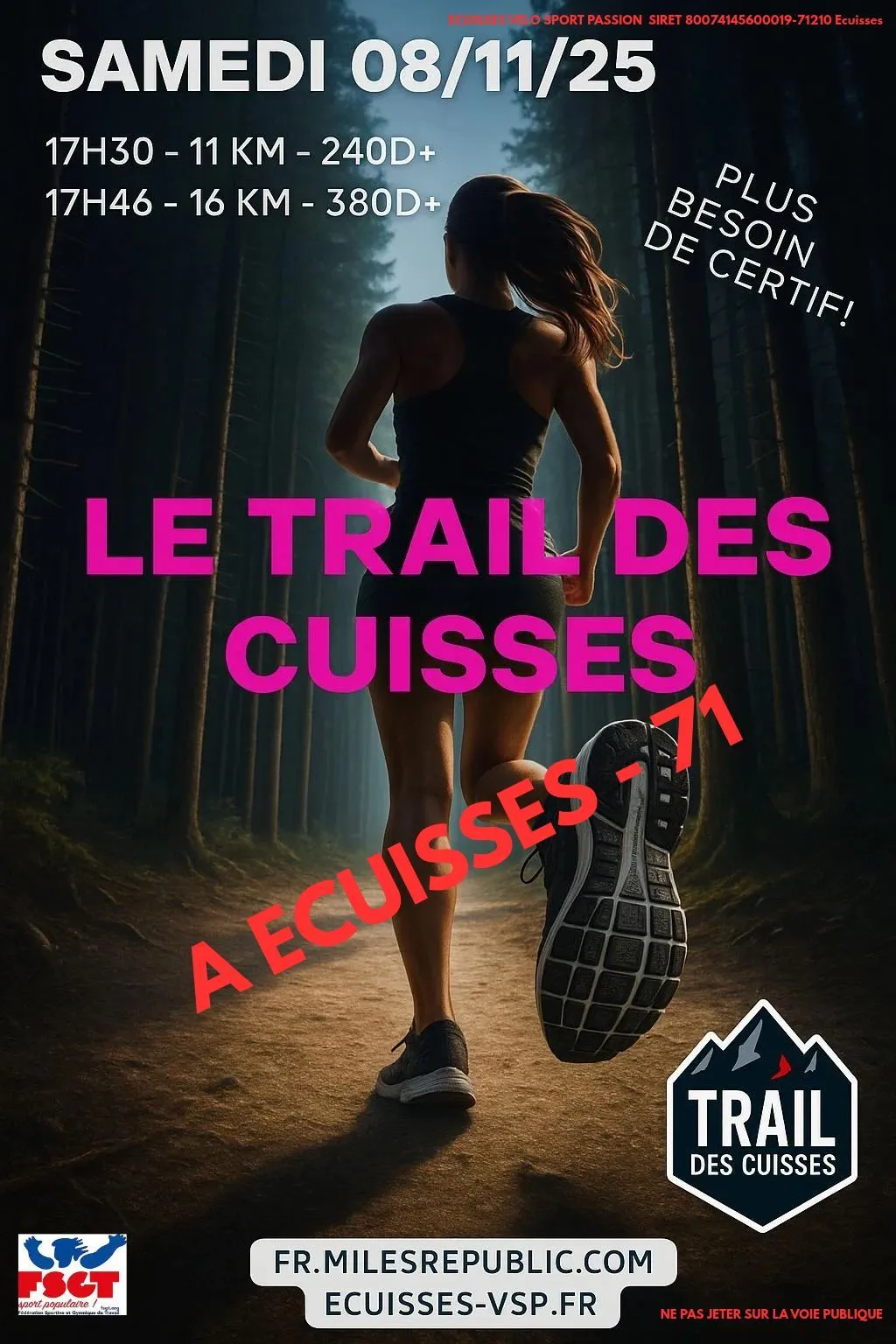 Trail nocturne des Cuisses 2025 Inscription Résultats