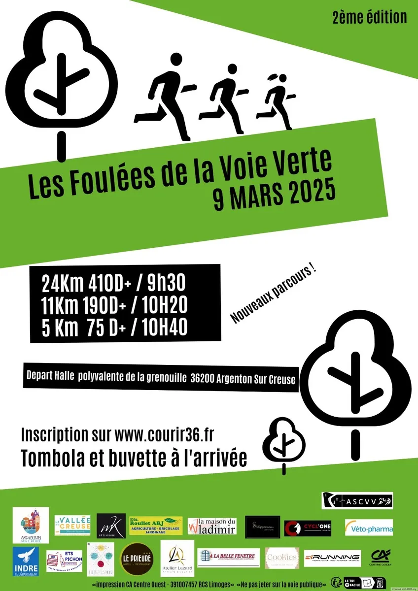 Foulées de la Voie Verte – Argenton sur creuse 2026 Inscription Résultats