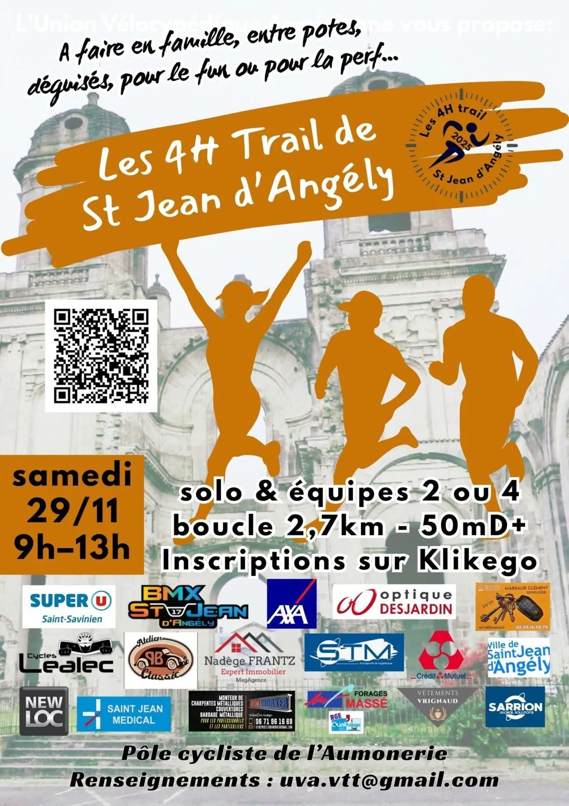 Les 4h trail De Saint Jean d’Angély 2025 Inscription Résultats